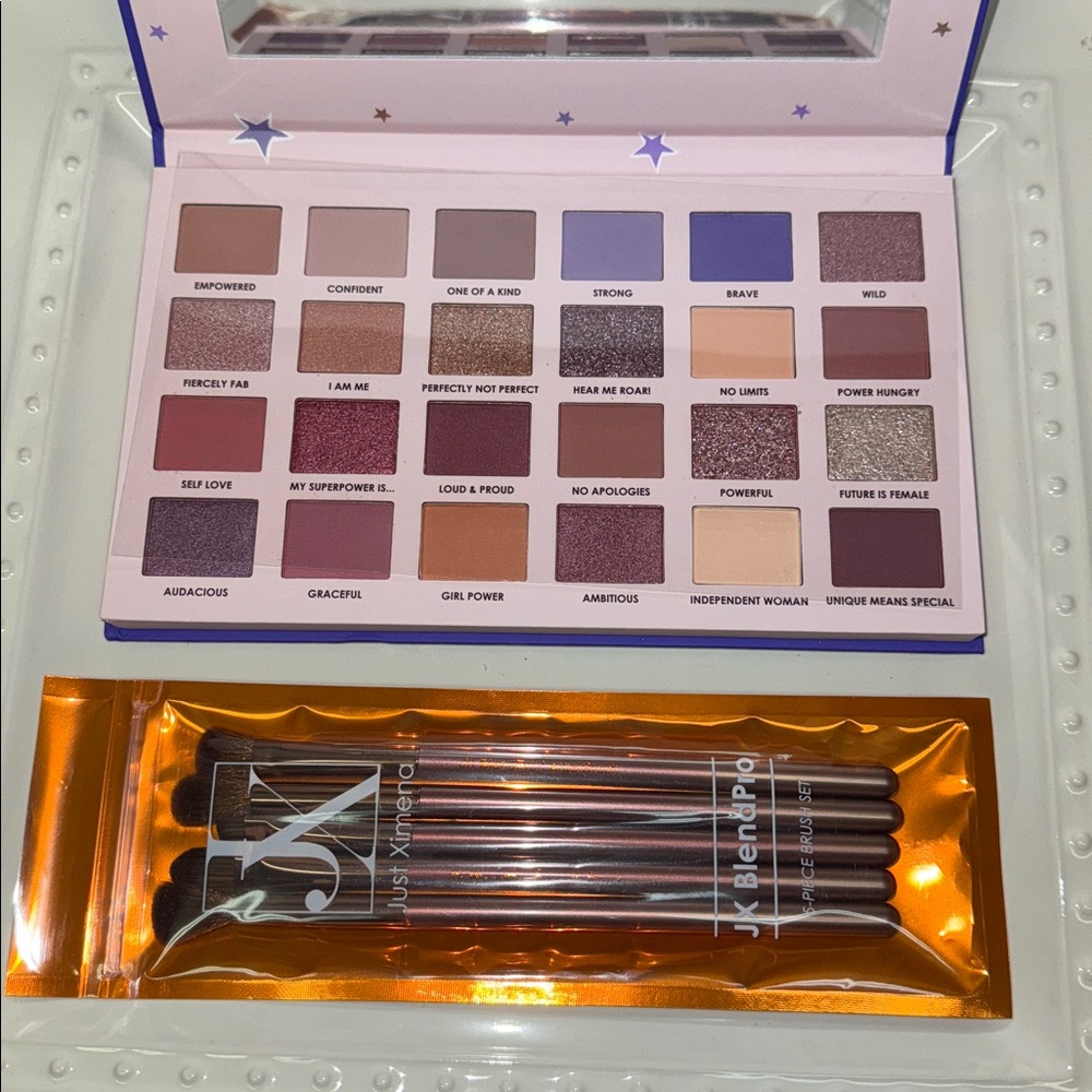 NEW Rare Ciate London I am Woman Palette and Just Ximena 5 pc Brush Set